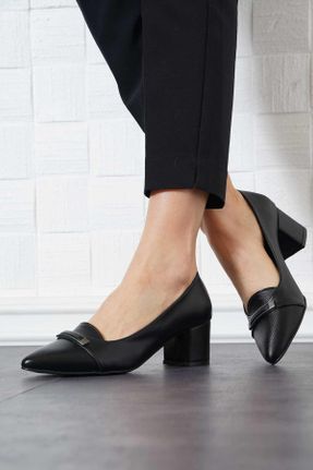 کفش پاشنه بلند کلاسیک مشکی زنانه جیر پاشنه ساده پاشنه متوسط ( 5 - 9 cm ) کد 211810526