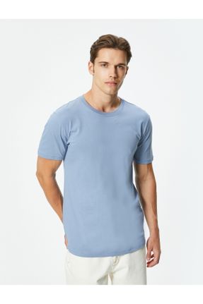 تی شرت بنفش مردانه یقه گرد تکی کد 832413697