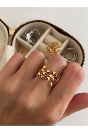 انگشتر جواهر طلائی زنانه روکش طلا کد 385434325