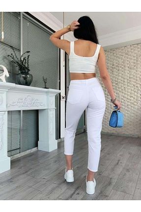 شلوار جین سفید زنانه پاچه تنگ KÜBRA - کد 844212936