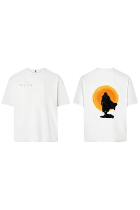 تی شرت سفید مردانه ریلکس یقه گرد طراحی کد 835730195