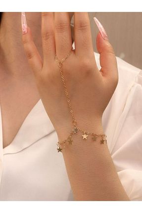 دستبند جواهر زرد زنانه فلزی fabrikaksesuar - کد 690471910