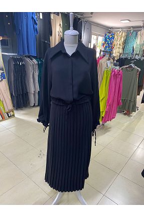 ست بالاتنه و پائین تنه مشکی زنانه بافتنی seda - کد 844296439