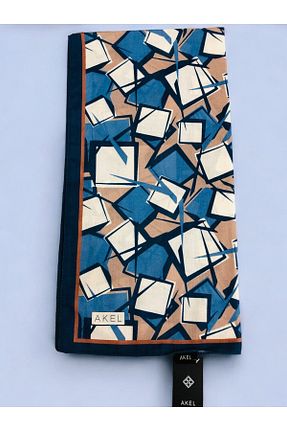 روسری آبی پلی استر Akel - کد 844216937