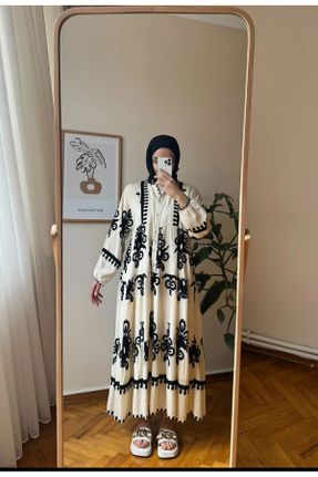 لباس طوسی زنانه بافتنی ویسکون اورسایز آستین-بلند کد 812813234