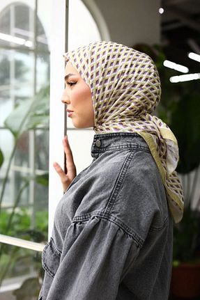 روسری بژ پلی استر Silk Home - کد 829190620