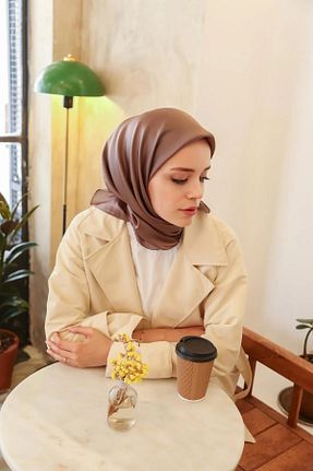 روسری زرشکی ساتن Sinem - کد 844299717