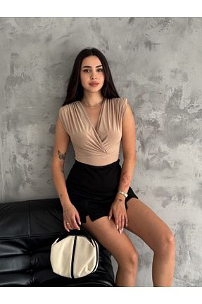 بادی قهوه ای زنانه دو سینه BaykuşButik - کد 844309566