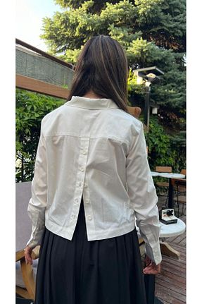 پیراهن سفید زنانه Relaxed Bi Kuğu - کد 844393252