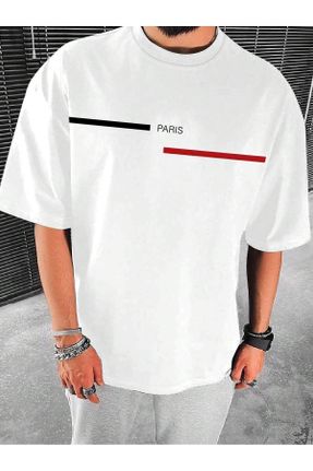 تی شرت سفید مردانه رگولار یقه گرد پنبه - پلی استر کد 794618972