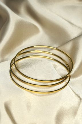 دستبند استیل طلائی زنانه استیل ضد زنگ کد 773889262