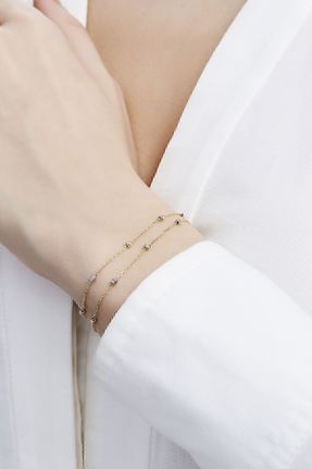 دستبند طلا سفید زنانه کد 2054107