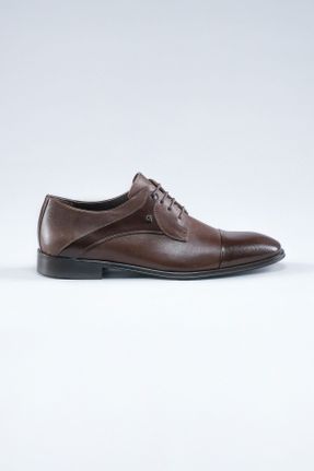 کفش کلاسیک قهوه ای مردانه چرم طبیعی پاشنه کوتاه ( 4 - 1 cm ) کد 42344847
