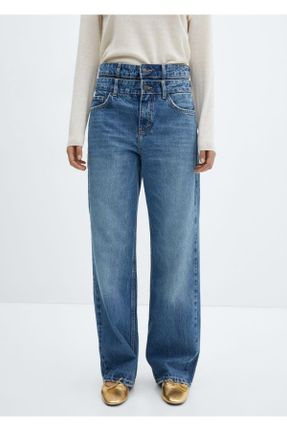 شلوار جین آبی زنانه پاچه رگولار استاندارد کد 779605426