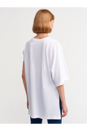 تی شرت سفید زنانه اورسایز پنبه (نخی) کد 773229313