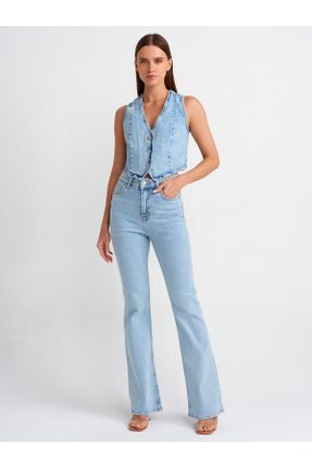شلوار جین آبی زنانه فاق بلند جین بلند کد 827014153