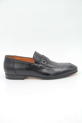کفش کلاسیک مشکی مردانه چرم طبیعی پاشنه کوتاه ( 4 - 1 cm ) پاشنه ساده کد 775452522