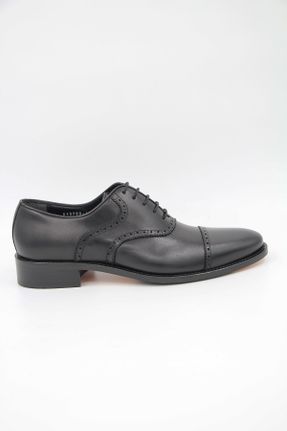 کفش کلاسیک مشکی مردانه چرم طبیعی پاشنه کوتاه ( 4 - 1 cm ) پاشنه ساده کد 775452787