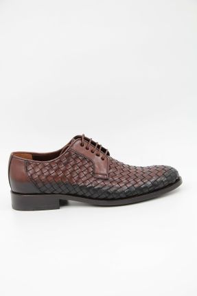 کفش کلاسیک قهوه ای مردانه چرم طبیعی پاشنه کوتاه ( 4 - 1 cm ) پاشنه ساده کد 775452698