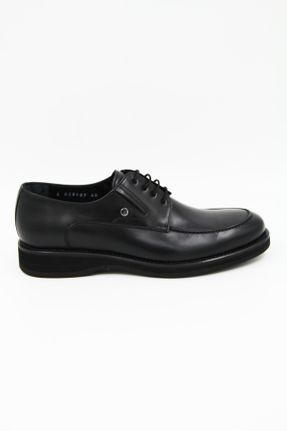 کفش کلاسیک مشکی مردانه چرم طبیعی پاشنه کوتاه ( 4 - 1 cm ) پاشنه ساده کد 781609855