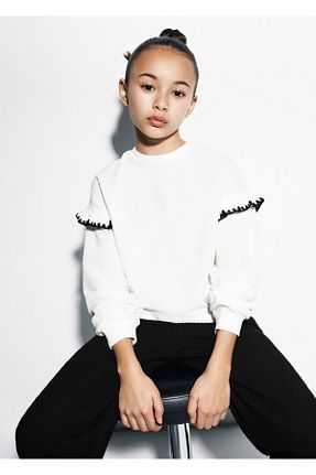 سوئیشرت نباتی بچه گانه ساده MANGO Kids - کد 824251538