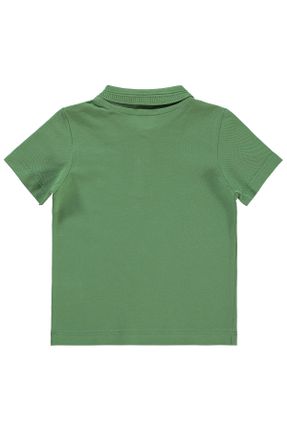 تی شرت خاکی بچه گانه رگولار یقه پولو تکی کد 820068044