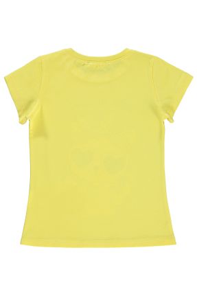 تی شرت زرد بچه گانه رگولار یقه گرد تکی کد 819559625