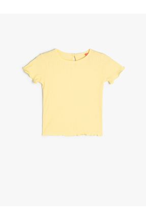 تی شرت زرد بچه گانه رگولار یقه گرد تکی بیسیک کد 841932486