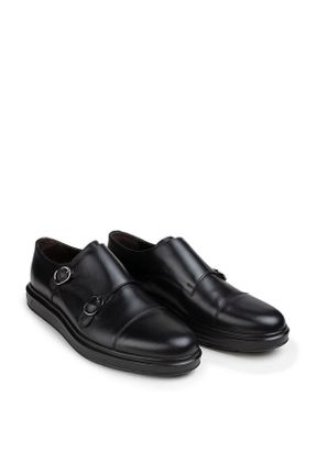 کفش کژوال مشکی مردانه چرم طبیعی پاشنه کوتاه ( 4 - 1 cm ) پاشنه ساده کد 178493964