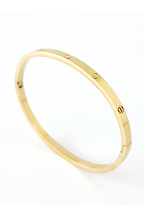 دستبند استیل طلائی زنانه فولاد ( استیل ) کد 709691132