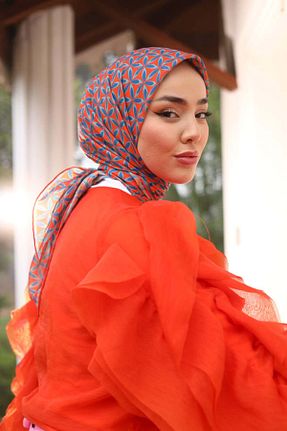 روسری نارنجی پنبه ای Silk Home - کد 844484711