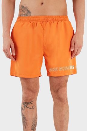 شلوارک ساحلی نارنجی مردانه پلی استر بافتنی کد 699475838