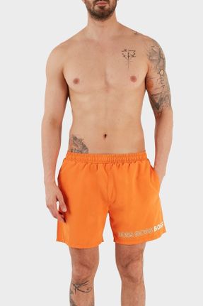 شلوارک ساحلی نارنجی مردانه پلی استر بافتنی کد 699475838