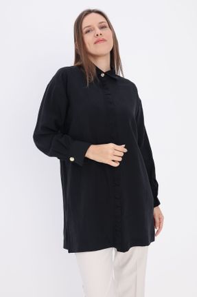 پیراهن مشکی زنانه ریلکس آستین-بلند کد 829738449