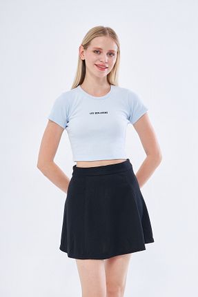 بادی آبی زنانه یقه دوچرخه Moda Işık - کد 740959215