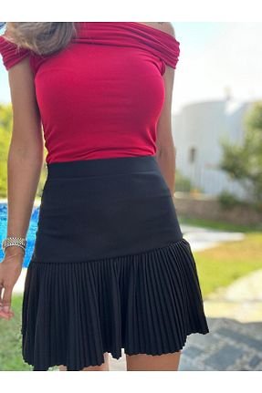 دامن مشکی زنانه پارچه Atelier Derin - کد 844503107
