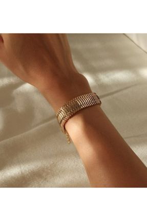 دستبند جواهر طلائی زنانه روکش طلا کد 54556382