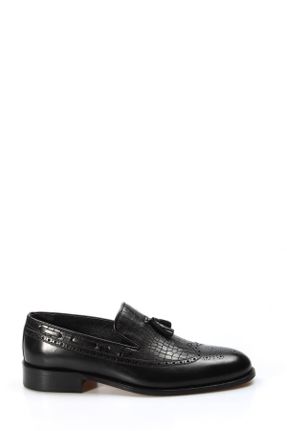 کفش کلاسیک مشکی مردانه چرم طبیعی پاشنه کوتاه ( 4 - 1 cm ) پاشنه ساده کد 36407631