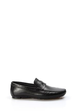 کفش لوفر مشکی مردانه چرم طبیعی پاشنه کوتاه ( 4 - 1 cm ) کد 36407292