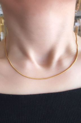 گردنبند استیل طلائی زنانه فولاد ( استیل ) کد 274107199