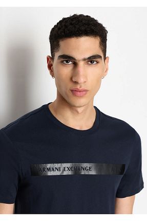 تیشرت سرمه ای مردانه رگولار Armani Exchange - کد 844541510