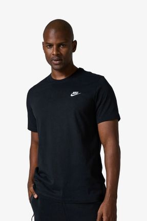 تی شرت مشکی مردانه رگولار یقه گرد پارچه ای تکی بیسیک کد 103682679