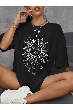 تیشرت سایز بزرگ مشکی زنانه اورسایز Moda Glo - کد 844578722