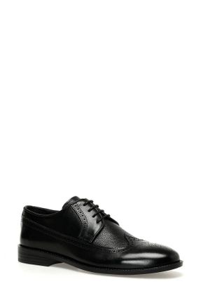 کفش کلاسیک مشکی مردانه چرم طبیعی پاشنه متوسط ( 5 - 9 cm ) پاشنه ساده کد 801758195