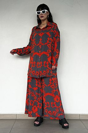ست بالاتنه و پائین تنه نارنجی زنانه بافتنی Saklı Butik - کد 844581369