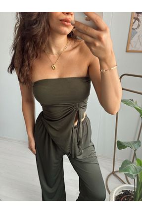 ست بالاتنه و پائین تنه خاکی زنانه بافتنی RaVe Collection - کد 844583820