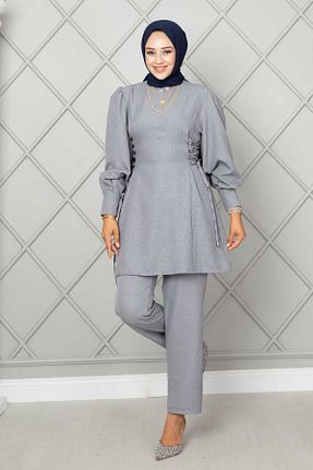 ست بالاتنه و پائین تنه حجاب طوسی زنانه رگولار Genel Markalar - کد 844600163