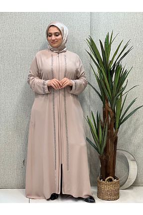 کلاه و ابایا بژ زنانه پنبه ای Butik büyük beden - کد 832324041