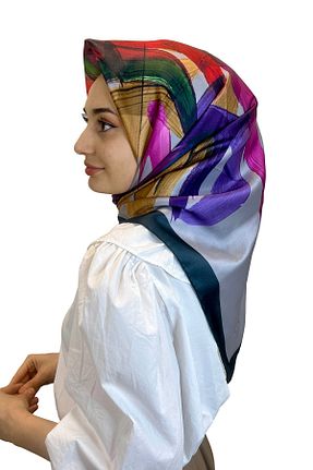 روسری طوسی پلی استر Shecarf - کد 843117239