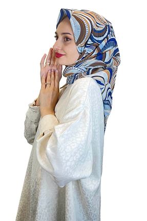 روسری آبی پنبه ای Emproyal - کد 843950344